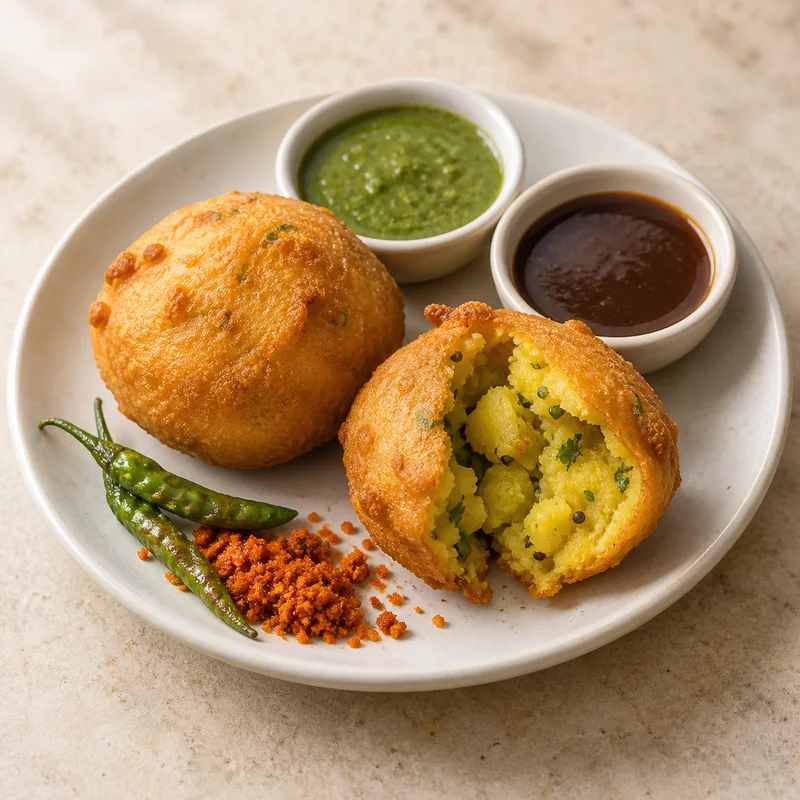 AI illustration of Batata Vada (Plain); actual serving may differ