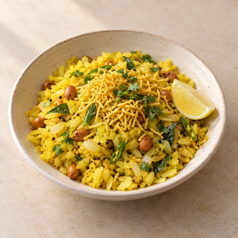 AI illustration of Poha; actual serving may differ