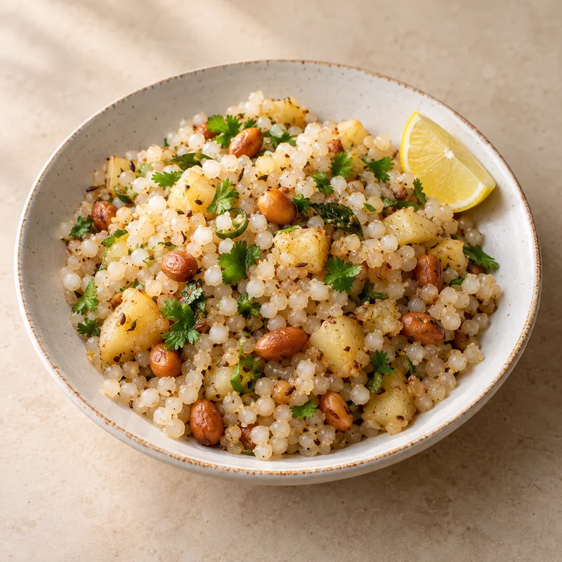 AI illustration of Sabudana Khichdi; actual serving may differ